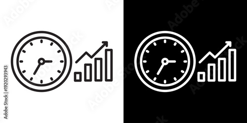 Time Tracking White Icon Set Design