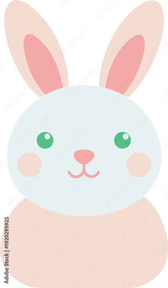 Fototapeta premium Cute pink bunny cartoon character