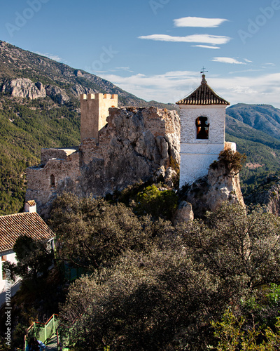 Looking towards the Castell de Guadalest  in the pretty Spanish town of Guadalest in the Costa Blanca