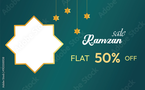 Ramzan sale banner with 50 percent discount offer
