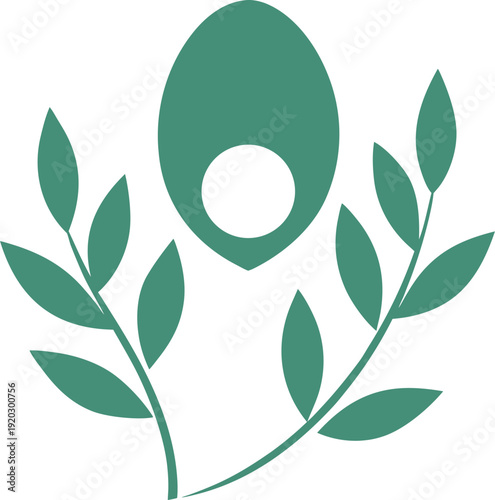 Olive branch with egg icon