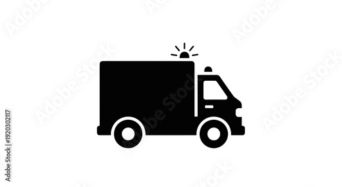 Delivery Truck with Emergency Light Activated.