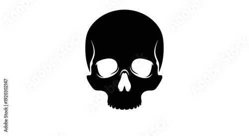 Black Skull Icon Simple Design Element.