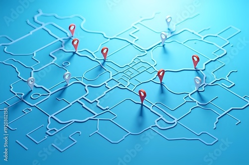 City Map with Location Markers