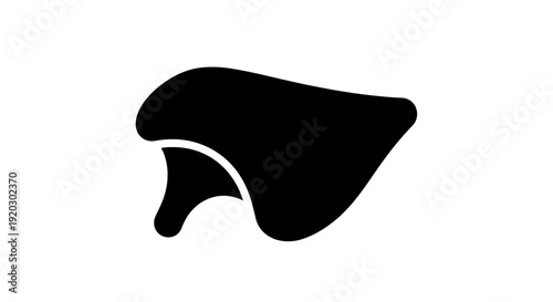 Black Liver Silhouette Medical Anatomy Illustration.