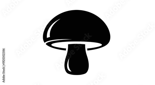 Black Silhouette of a Mushroom Icon.