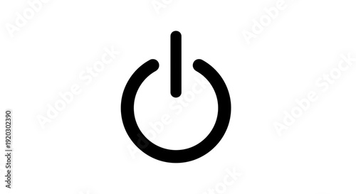 Power Button Symbol On White Background.