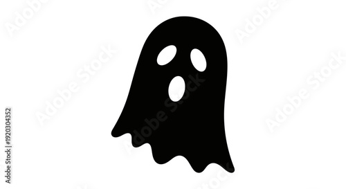 Black Ghost Silhouette with Glowing Eyes.