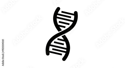 Black DNA Double Helix Structure Icon.