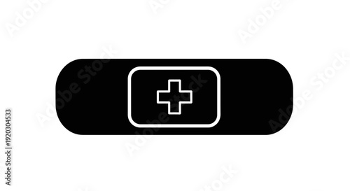 Black Button with White Plus Sign.