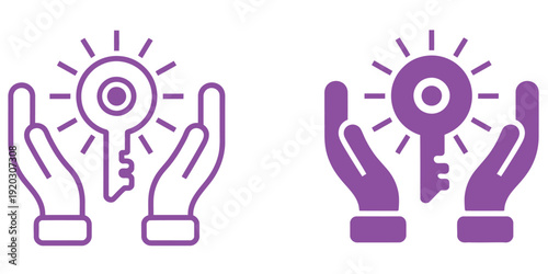 Key to success icon, element icon for business opportunities, growth and achievement symbols, design branding, print and digital media illustrations, editable vector set