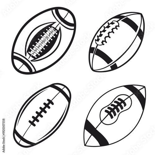 Set of american basketballs in vector format