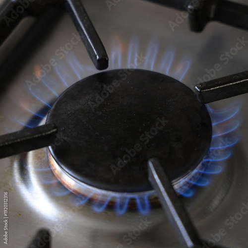 burning gas stove