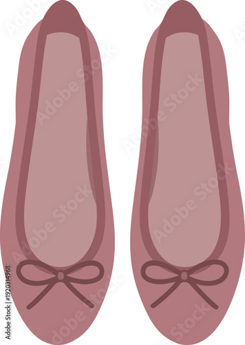 Pink Ballet Flats Pair Illustration