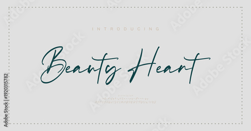 Beauty Heart, Script elegant luxury alphabet font logo. Typography modern classic lettering serif italic fonts decorative wedding vintage retro logos. vector illustration
