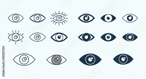 Collection of Various Eye Illustrations and Designs.