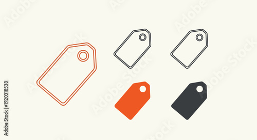 Collection of Various Colorful Price Tags.
