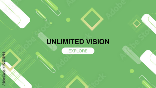 グリーン基調のミニマル幾何学ベクター背景
