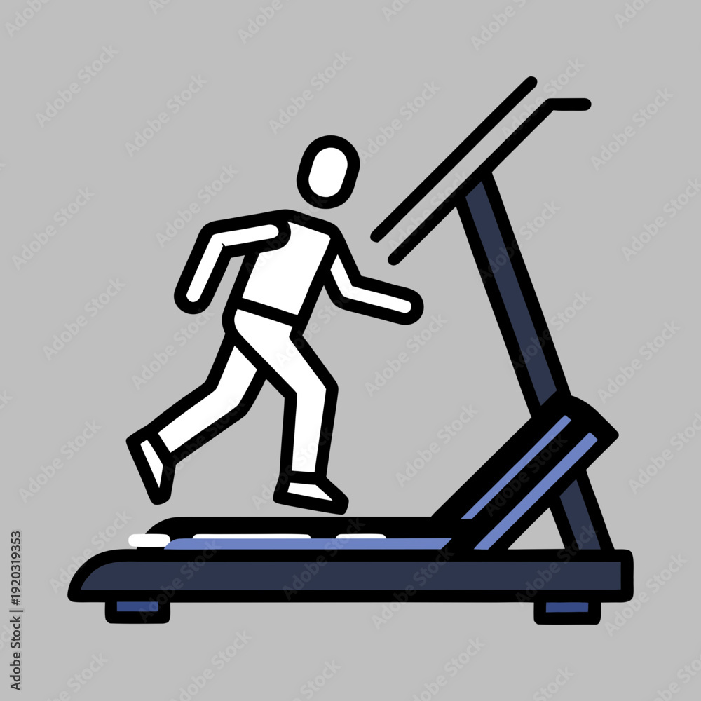 Obraz premium Person Running on Treadmill in Fitness Environment from Side Viewpoint