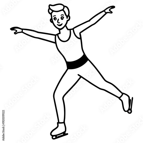 Figure skater in action on ice rink performing elegant moves and jumps