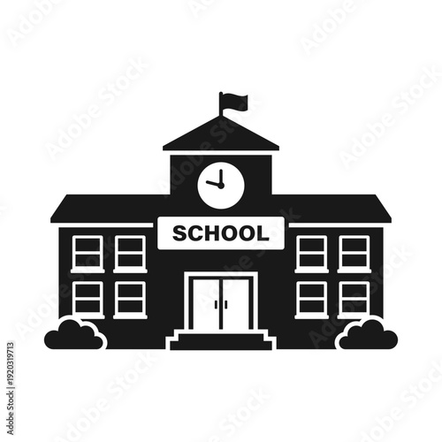 School building icon in cartoon flat style. Education house vector illustration on isolated background. College and institute sign business concept.
