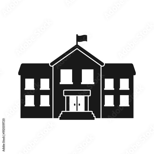 School, bank, college building icon in cartoon flat style. Education house vector illustration on isolated background. College and institute sign business concept.