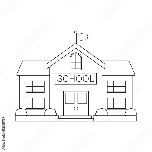 School building icon in cartoon flat style. Education house vector illustration on isolated background. College and institute sign business concept.