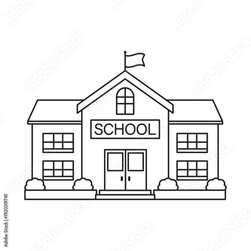 School building icon in cartoon flat style. Education house vector illustration on isolated background. College and institute sign business concept.