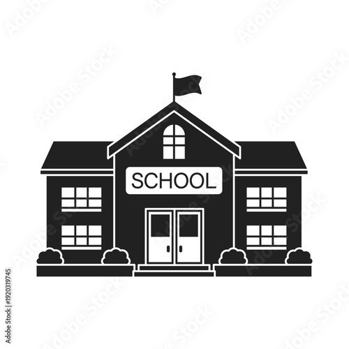 School building icon in cartoon flat style. Education house vector illustration on isolated background. College and institute sign business concept.