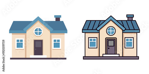 House icon in cartoon flat style. Home exterior vector illustration on isolated background. Cottage sign business concept.
