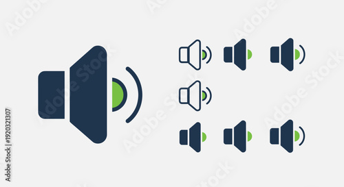 Multiple Speakers Emitting Sound Waves.