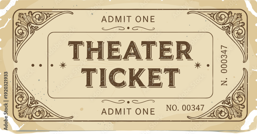 Φωτογραφία vintage theater ticket admit one