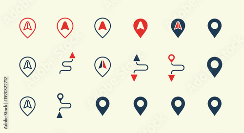 Collection of Map Pin Icons and Symbols.