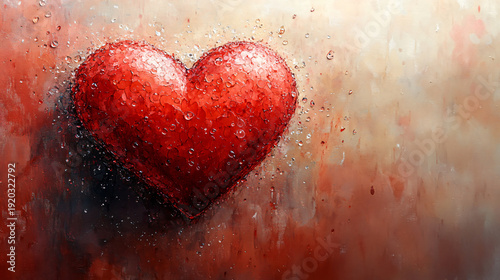  A vibrant illustration of a red heart amidst shades of pink, symbolizing love and passion, perfect for expressing deep emotions.