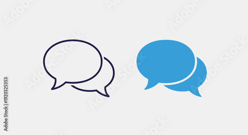 Speech Bubbles Icon Set Communication Symbols.