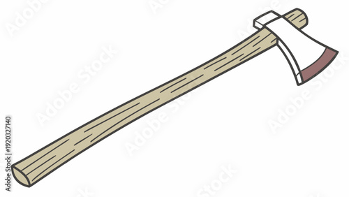 Vintage style axe with wooden handle and metal head