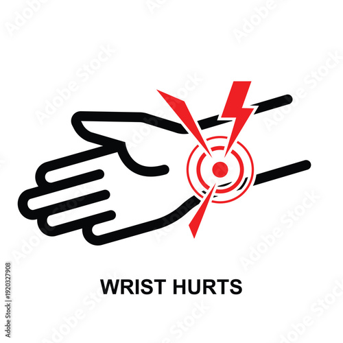 Wrist hurts icon isolated on background vector illustration. Non AI Generate.