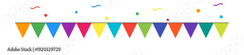Festive Pennant Flags – Colorful Triangles with Confetti
