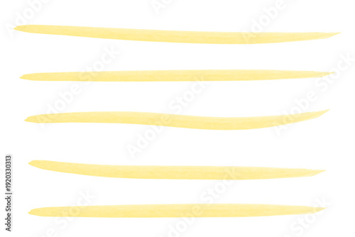 水彩タッチのオレンジ色横線素材セット