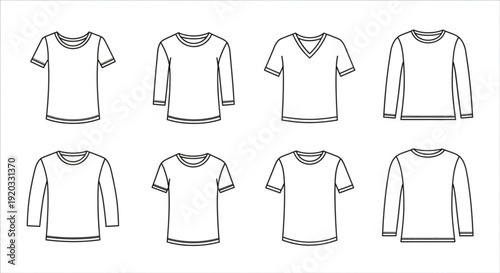 Technical sketch unisex black t-shirt design template.