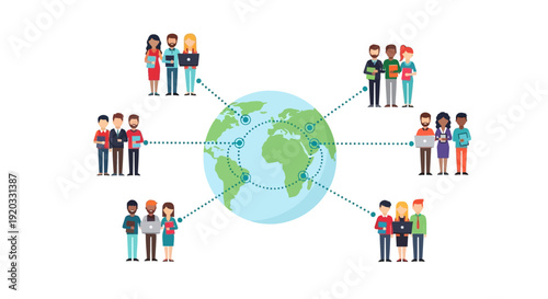 Connecting diverse professional teams globally, symbolizing international collaboration, remote work, and a unified worldwide network for communication and partnership in business