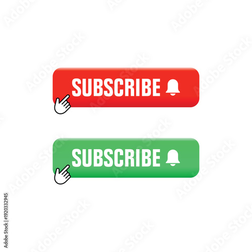 subscribe button with hand cursor and bell