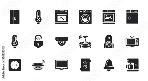 Smart Home Icons Set: Technology, Automation, Connected Devices, IoT