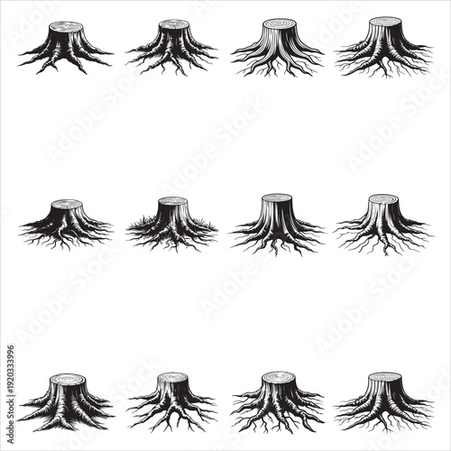 Tree Stump Silhouette Clip Art