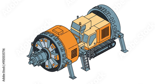 Large Industrial Machine with Orange Components.