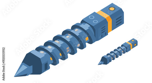 Blue Drill Bits with Orange Accents.