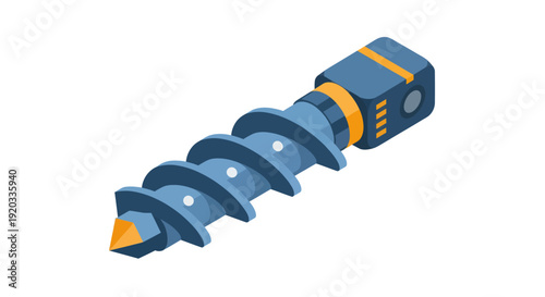 Blue and Yellow Drill Bit Attachment.