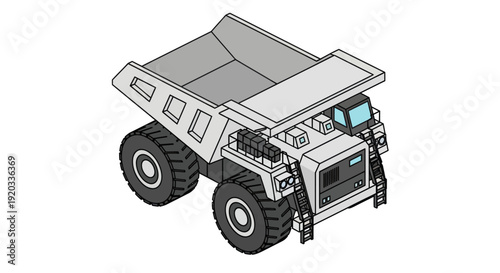 Heavy Duty Mining Dump Truck Illustration.