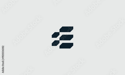 Abstract geometric vector logo design featuring interconnected horizontal shapes suggesting progress or data flow