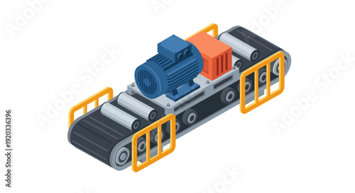 Toy Tank Tracks with Blue and Orange Components.